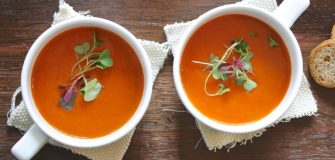 Healthy Vegan Vegetarian Soup-Lunch-Homemade Tomato gazpacho