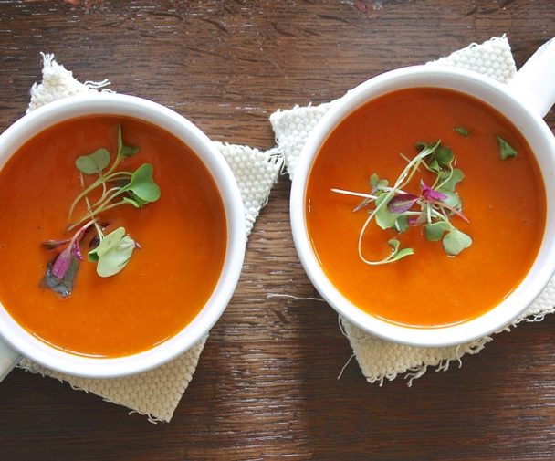 Healthy Vegan Vegetarian Soup-Lunch-Homemade Tomato gazpacho